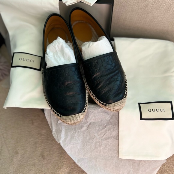 Authentic Gucci Espadrilles Microguccissima Leather with Rubber Sole - Picture 12 of 14